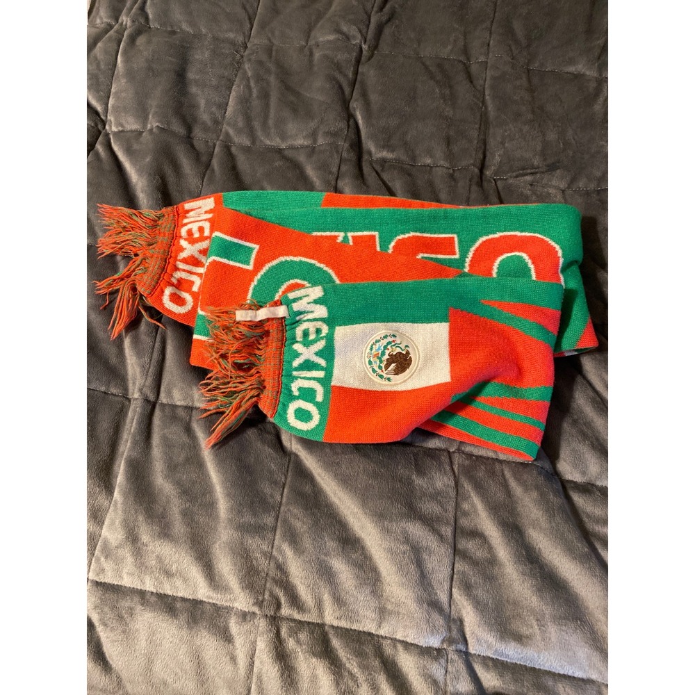 Mexico National Team Soccer Scarf Green Red White Knit El Tri Fan Scarf 0419